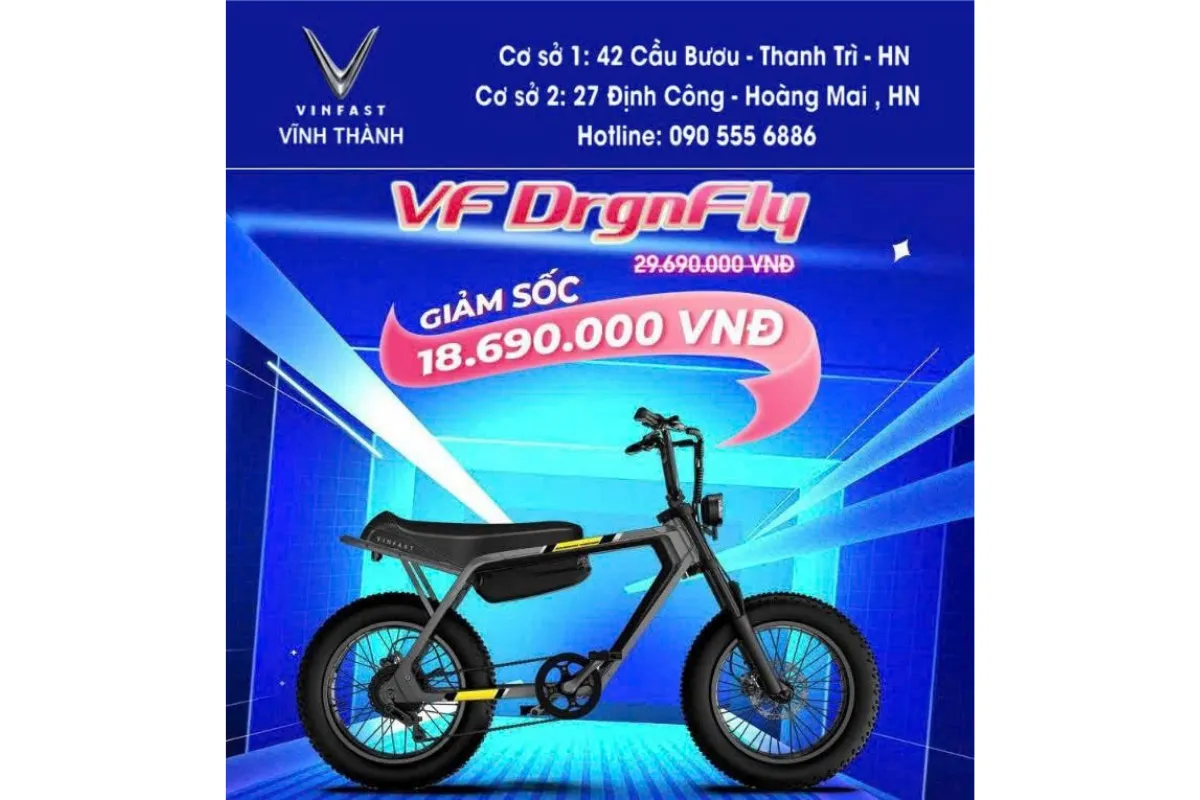 VF DrgnFly giá siêu ưu đãi tại VinFast Vĩnh Thành