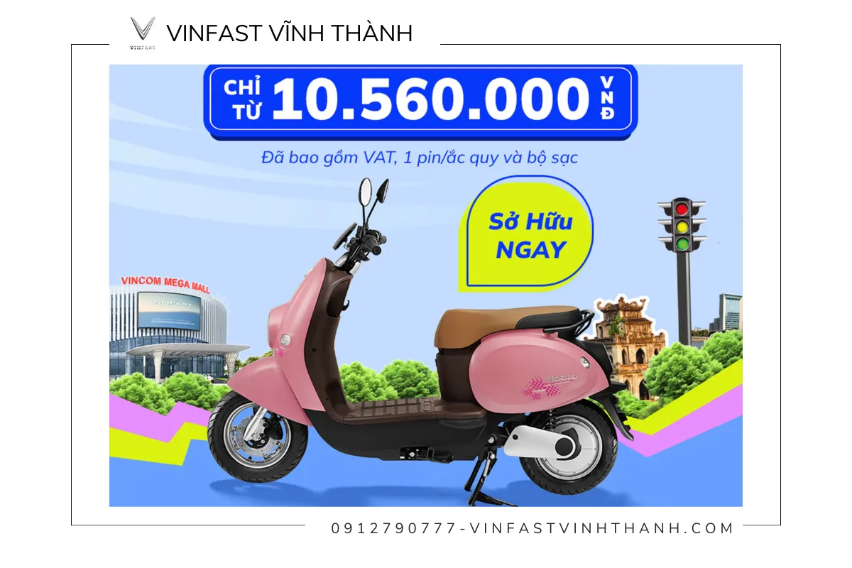 xe máy điện VinFast Motio có giá chỉ từ 10,56 triệu đồng