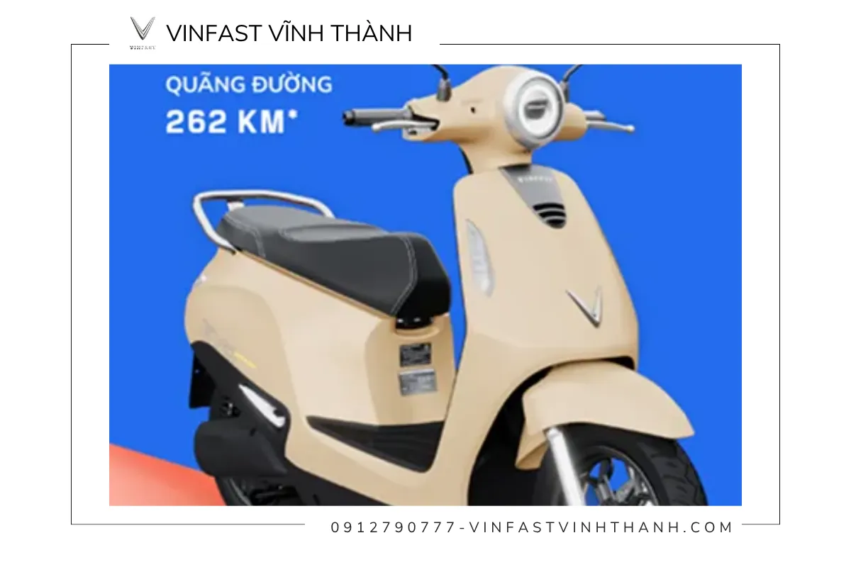 Xe máy điện VinFast Evo Grand có tổng quãng đường di chuyển lên đến 262 km chỉ sau một lần sạc đầy