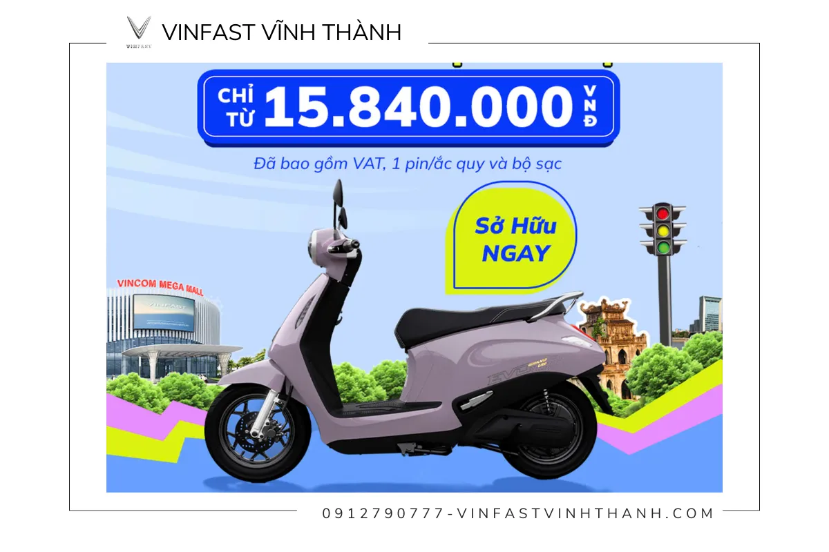 VinFast Evo Grand Lite - Mẫu xe máy điện dưới 20 triệu đồng