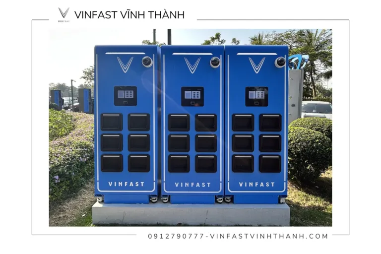 Trạm đổi pin xe máy điện VinFast nhanh gọn, không kém đổ xăng
