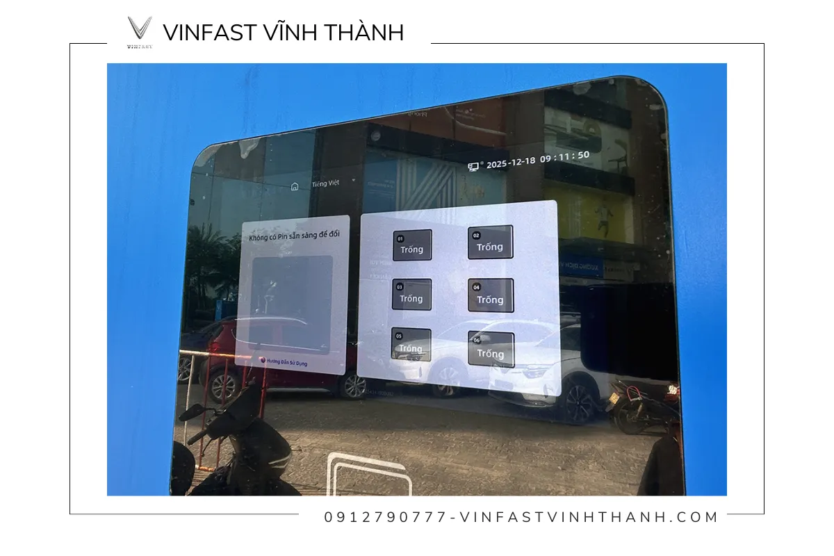 Hệ thống màn hình tại trạm đổi pin VinFast