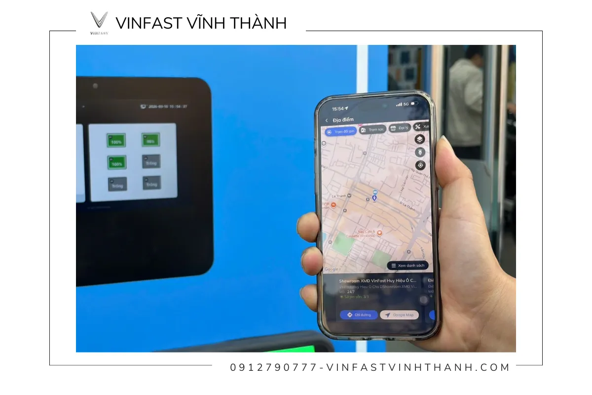 Ứng dụng hỗ trợ tìm tủ đổi pin gần nhất