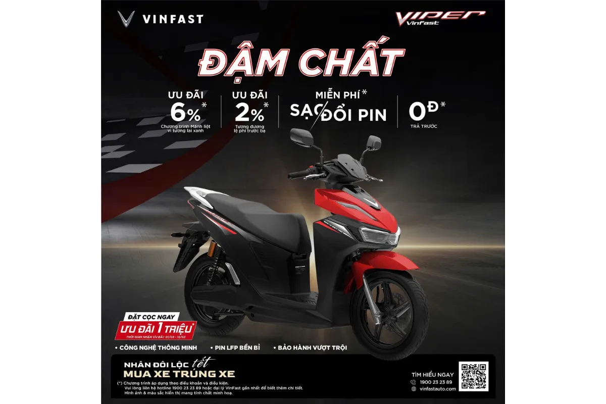 Ưu đãi chồng ưu đãi khi đặt cọc VinFast Viper