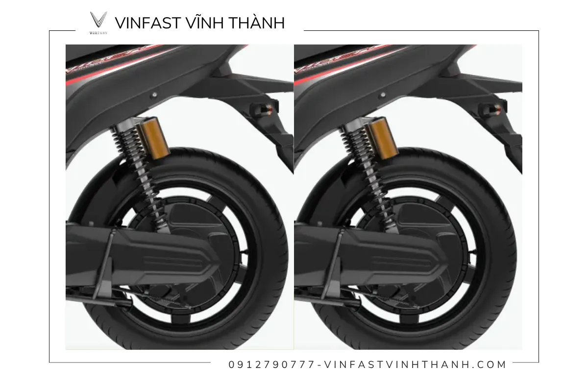 Hệ thống giảm xóc sau dạng đôi có bình dầu phụ trên VinFast Viper