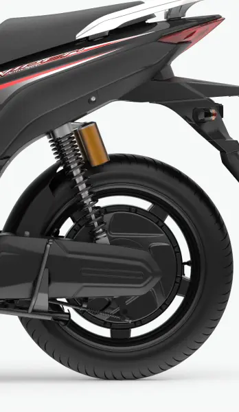 Trang bị phanh đĩa trước, phanh cơ bánh sau đảm bảo an toàn trên mọi hành trình.