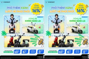 Ưu đãi giảm 16% xe máy điện VinFast không cần bằng lái