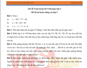 252 đề Toán luyện thi Violympic lớp 3