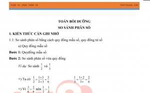 Bài tập so sánh phân số lớp 4 nâng cao