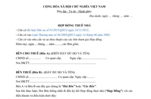 Mẫu hợp đồng thuê nhà