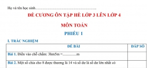 Đề Cương Ôn Tập Hè Toán Lớp 3 Lên 4