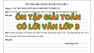 Ôn tập hè Lớp 3 lên 4 Toán có lời văn
