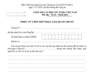 Mẫu CT06 ban hành kèm Thông tư số 66/2023/TT-BCA về cư trú