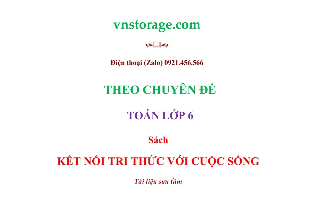 Tổng hợp bài toán theo chuyên đề Toán lớp 6 sách KTTT (Có đáp án)
