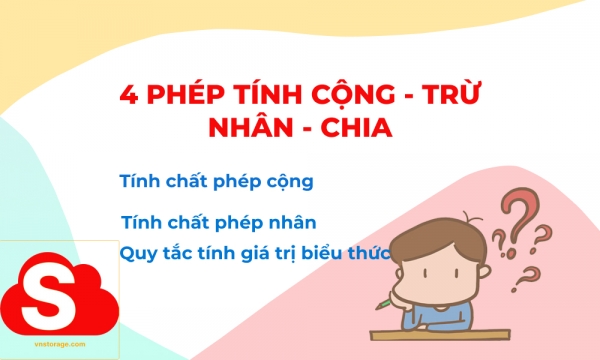 Công thức Toán Tiểu Học Cần Nhớ (4 phép tính cộng trừ nhân chia)