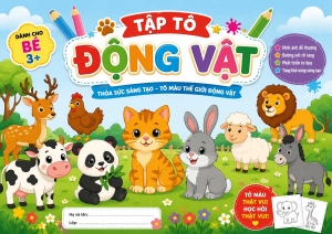 Tranh Tập Tô Con Vật Cho Bé | Bộ Tranh Tô Màu Động Vật Dễ Thương
