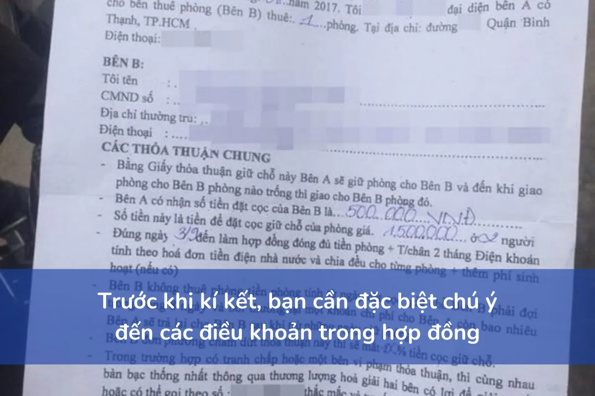 Trước khi kí kết, bạn cần đặc biệt chú ý đến các điều khoản trong hợp đồng