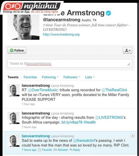 Tay đua xe đạp Lance Armstrong chơi khăm Dale Earnhardt Jr. trên mạng xã hội 2