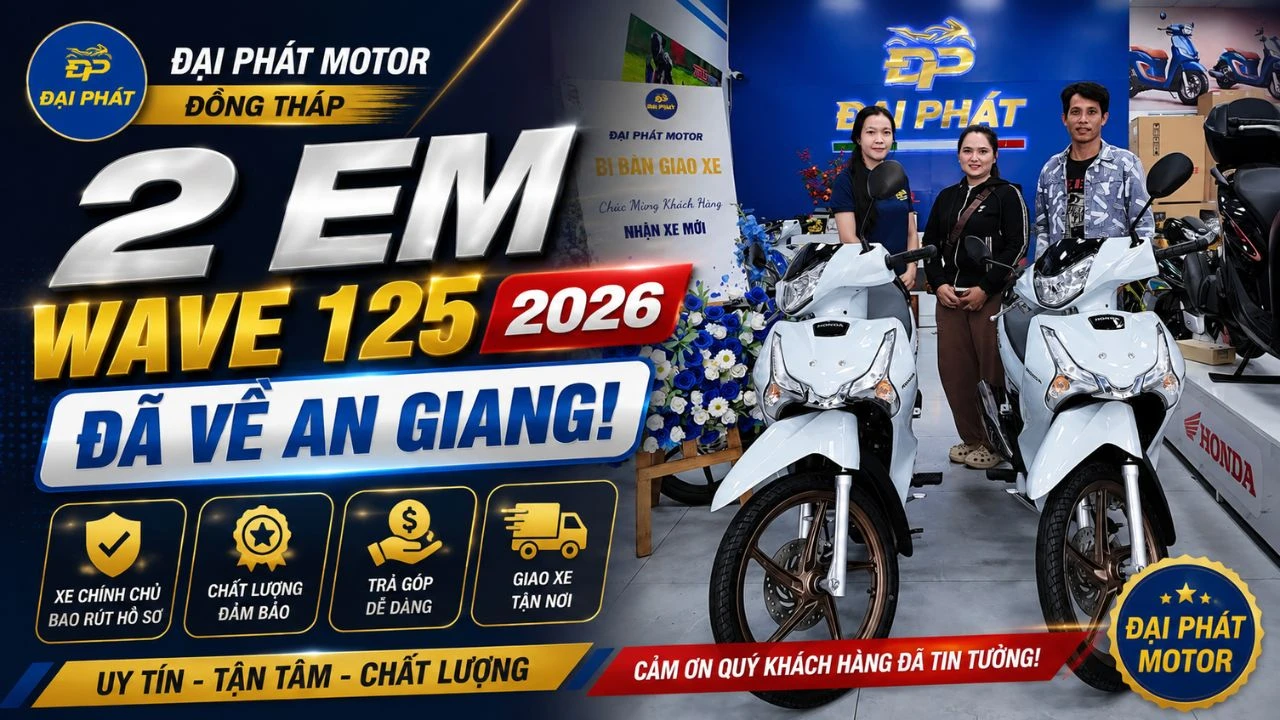 2 chiếc Honda Wave 125 2026 đã về An Giang