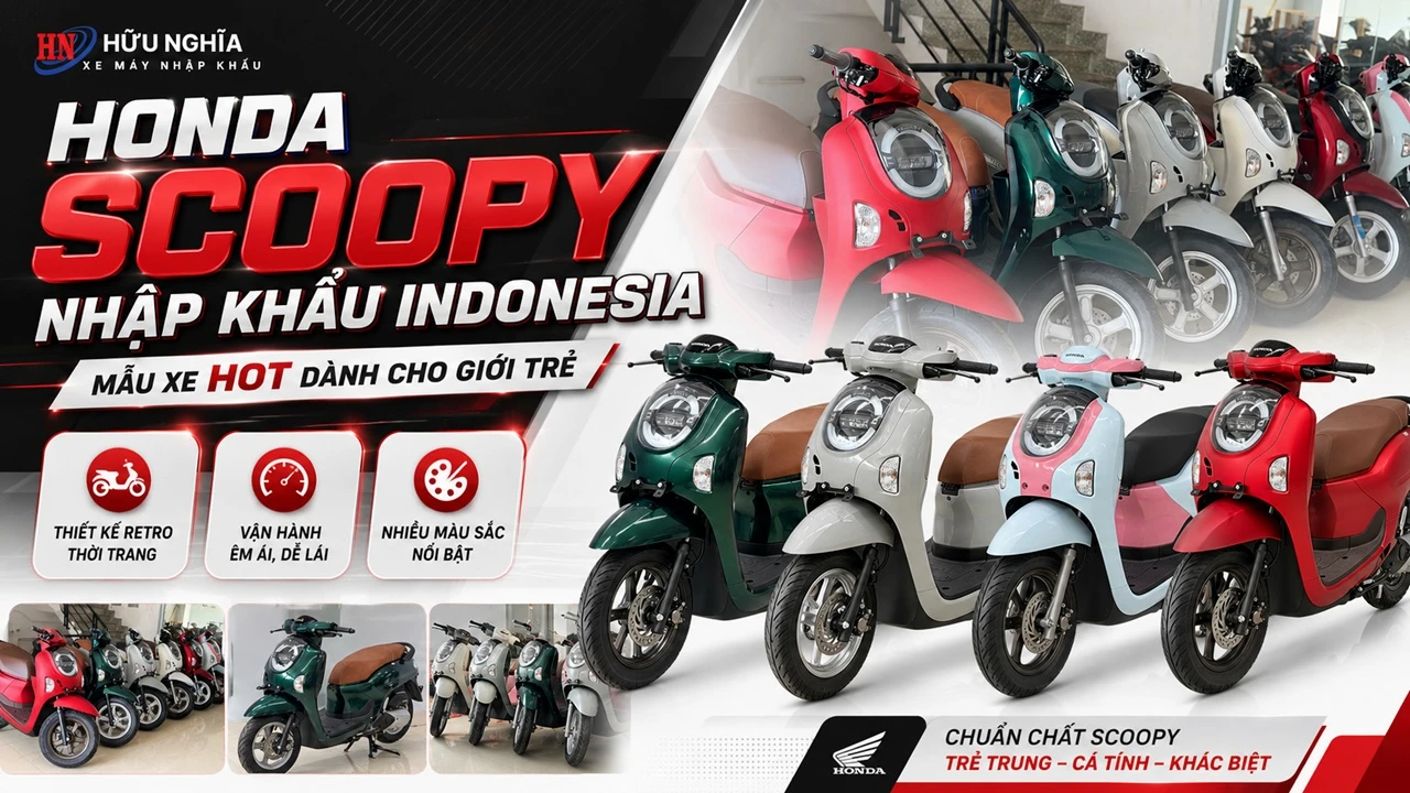 Honda Scoopy nhap khau Indonesia la mau xe rat dang can nhac cho gioi tre