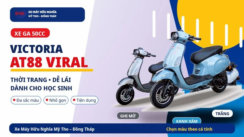 Victoria AT88 Viral %E2%80%93 xe ga 50cc thoi trang de lai danh cho hoc sinh