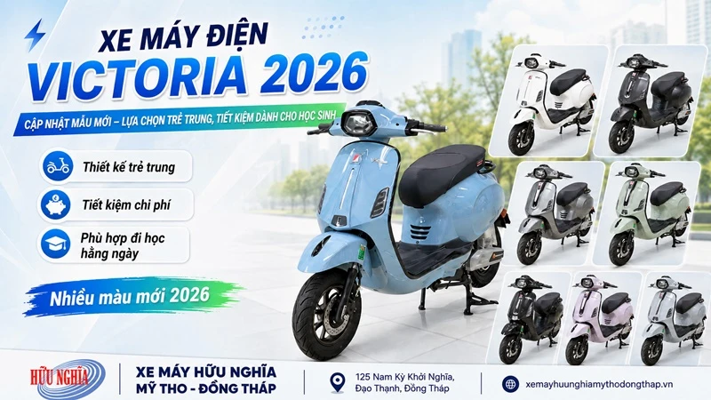 Xe may dien Victoria 2026 cap nhat mau moi %E2%80%93 lua chon tre trung tiet kiem danh cho hoc sinh
