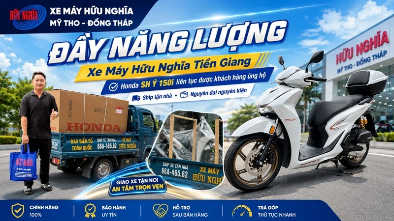 Day nang luong khi Xe May Huu Nghia Tien Giang khi nhung chiec Honda SH Y 150i