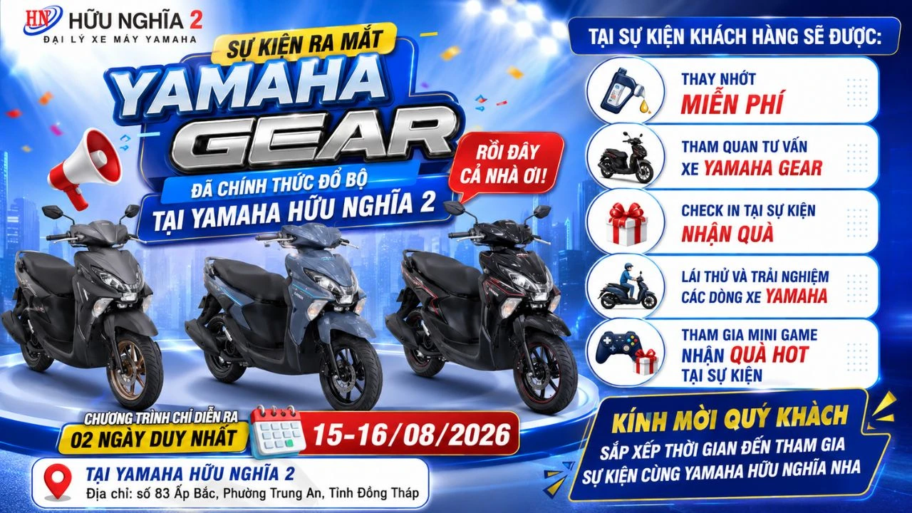 Yamaha Gear ra mắt tại Yamaha Hữu Nghĩa 2 – 2 ngày trải nghiệm không thể bỏ lỡ