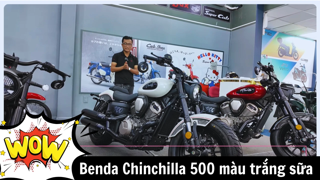 Benda Chinchilla 500 màu trắng sữa, giá quá tốt cho anh em chơi xe 1 Benda Chinchilla 500 mau trang sua gia qua tot cho anh em choi