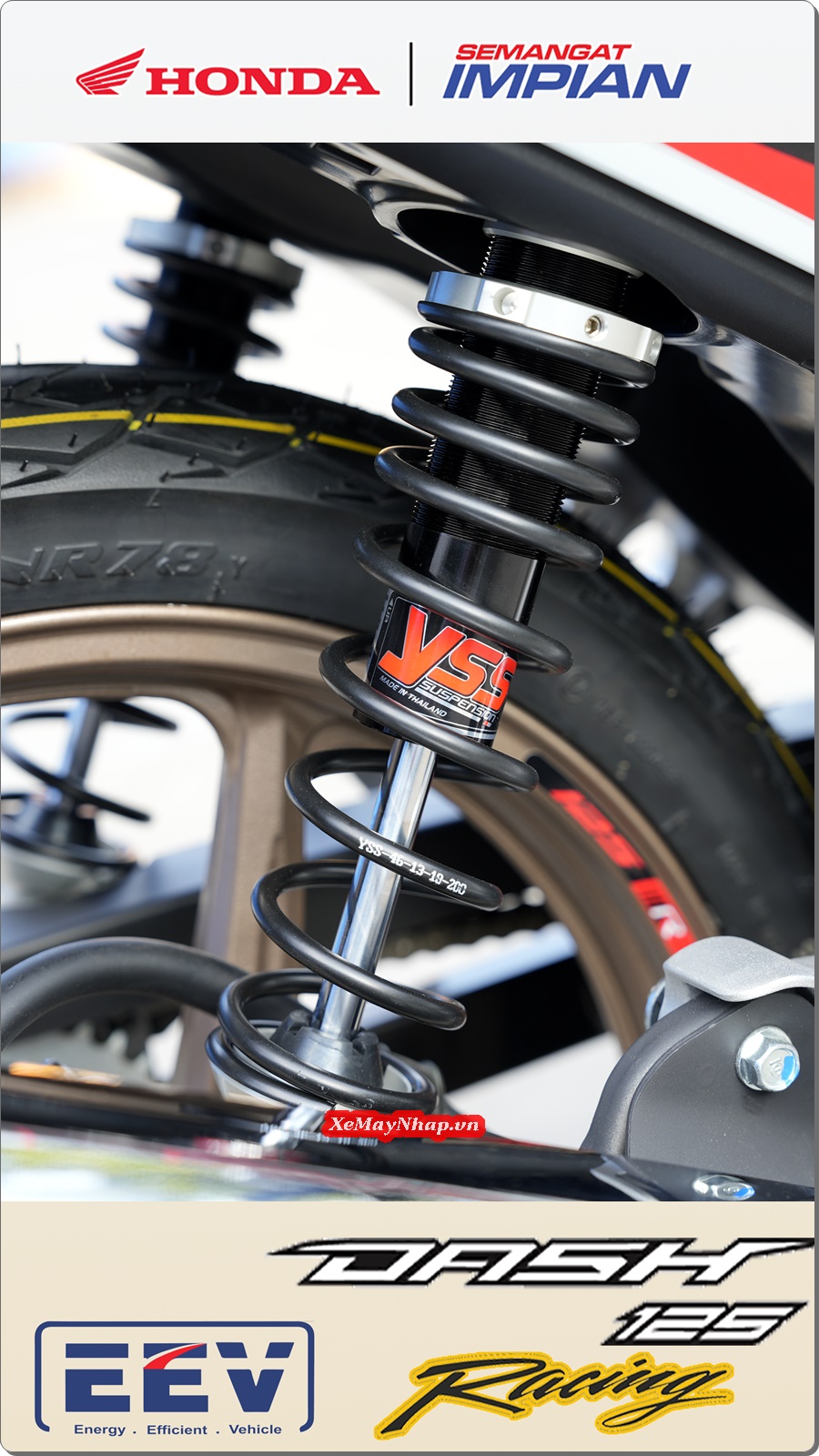 Honda Dash 125 Racing Custom Mau trang do by Cub House 12