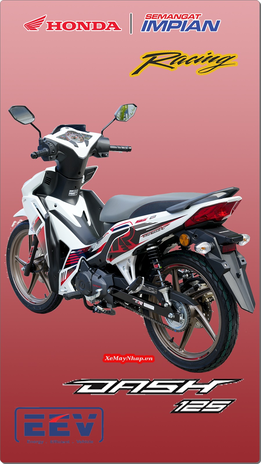 Honda Dash 125 Racing Custom Mau trang do by Cub House 2