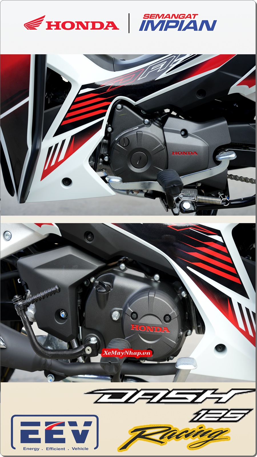 Honda Dash 125 Racing Custom Mau trang do by Cub House 8