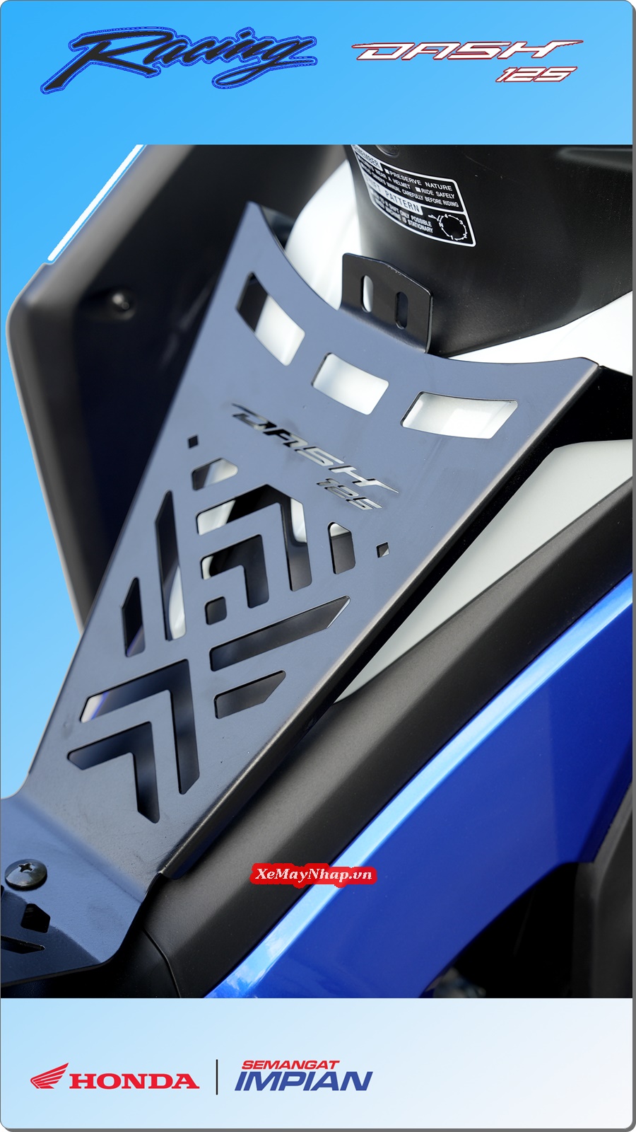 Honda Dash 125 Racing mau xanh trang Custom by Cub House 1