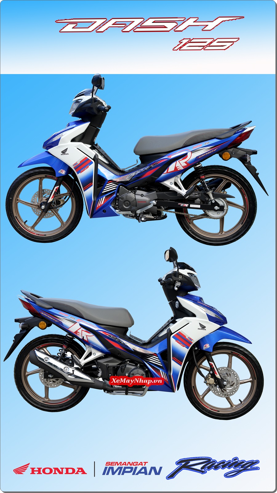 Honda Dash 125 Racing mau xanh trang Custom by Cub House 10