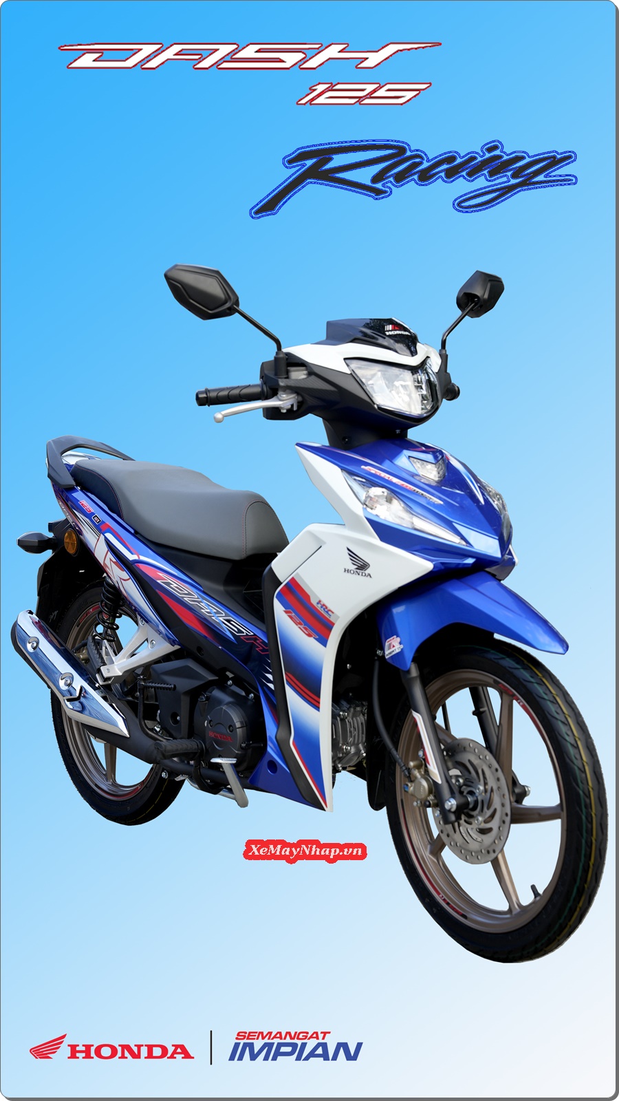 Honda Dash 125 Racing mau xanh trang Custom by Cub House 11