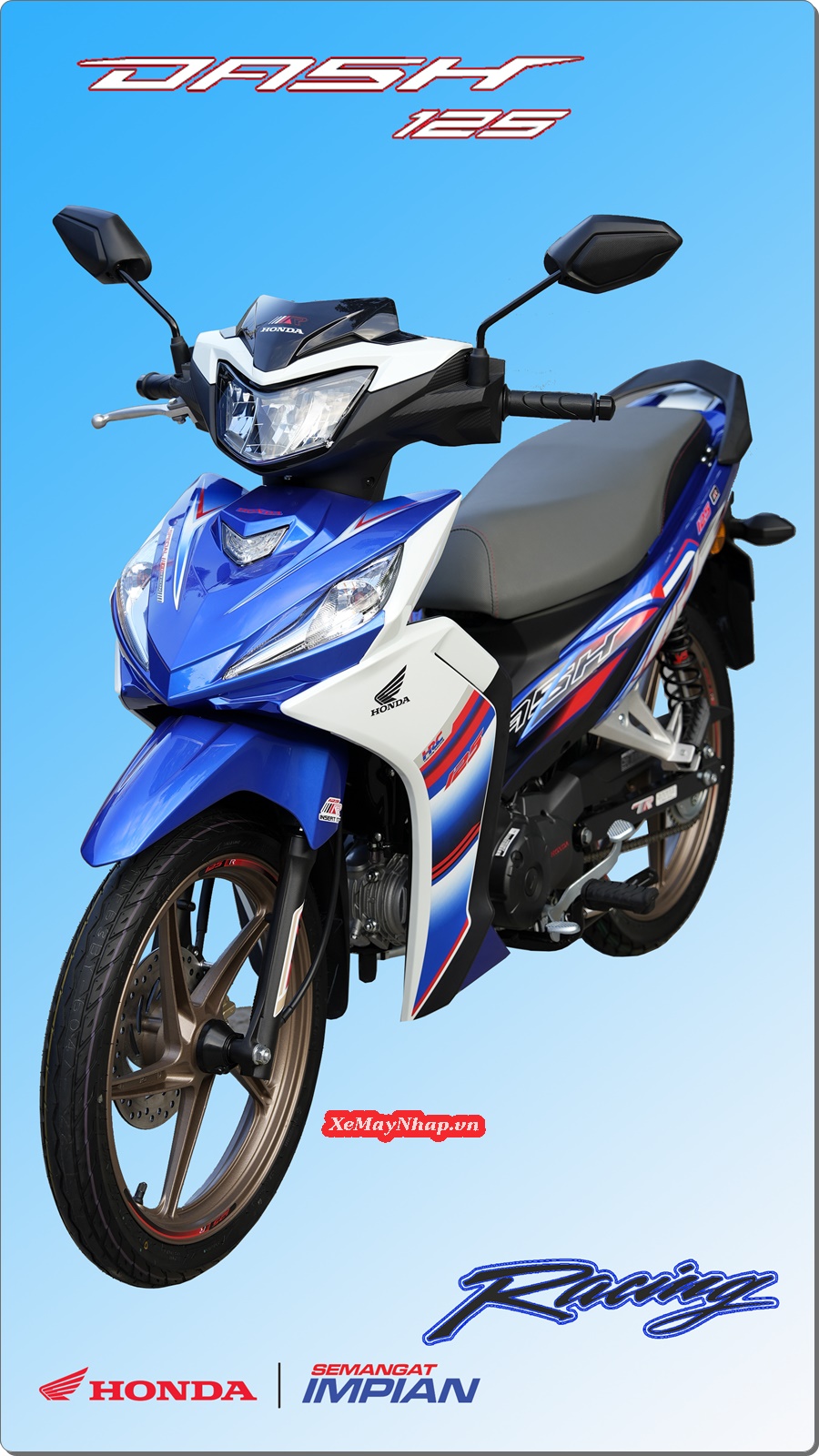 Honda Dash 125 Racing mau xanh trang Custom by Cub House 12