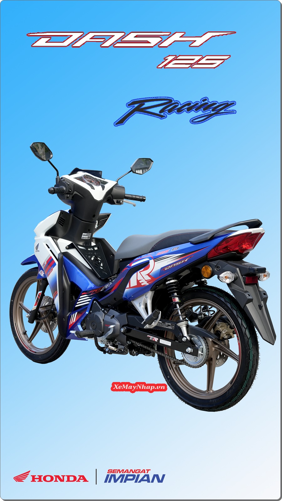 Honda Dash 125 Racing mau xanh trang Custom by Cub House 13