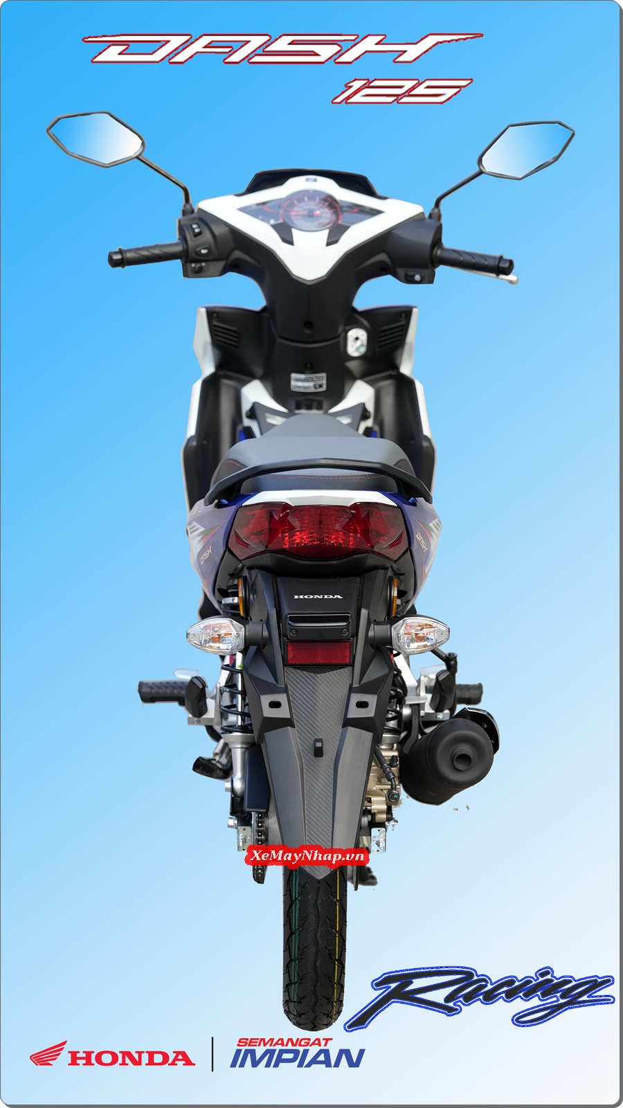 Honda Dash 125 Racing mau xanh trang Custom by Cub House 14