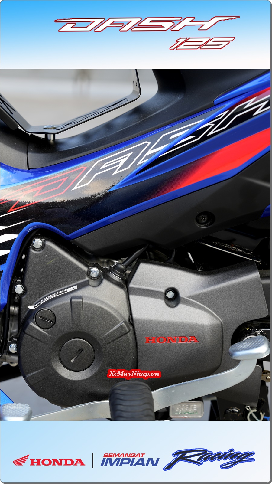 Honda Dash 125 Racing mau xanh trang Custom by Cub House 4