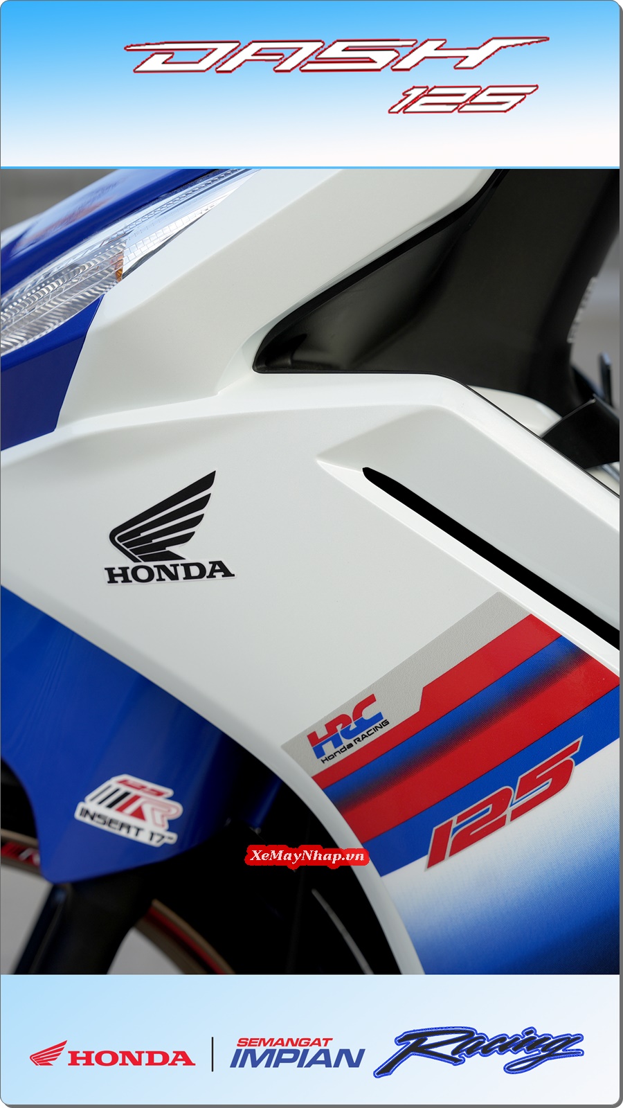 Honda Dash 125 Racing mau xanh trang Custom by Cub House 9