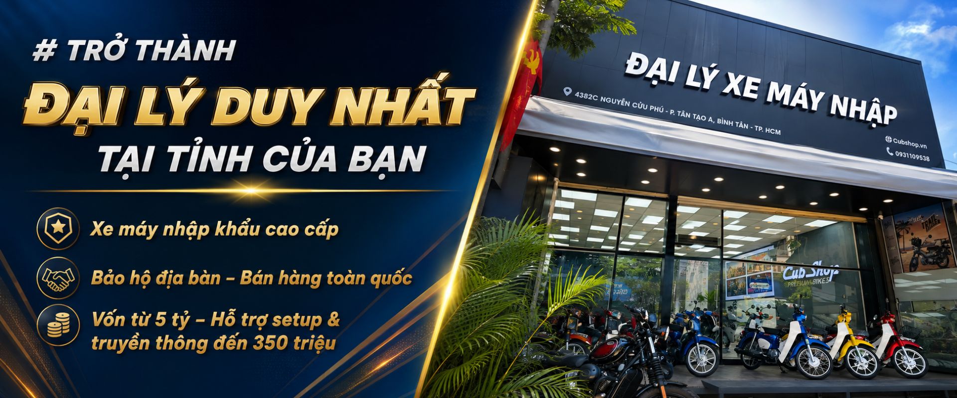 TUYỂN ĐẠI LÝ XE MÁY NHẬP TOÀN QUỐC