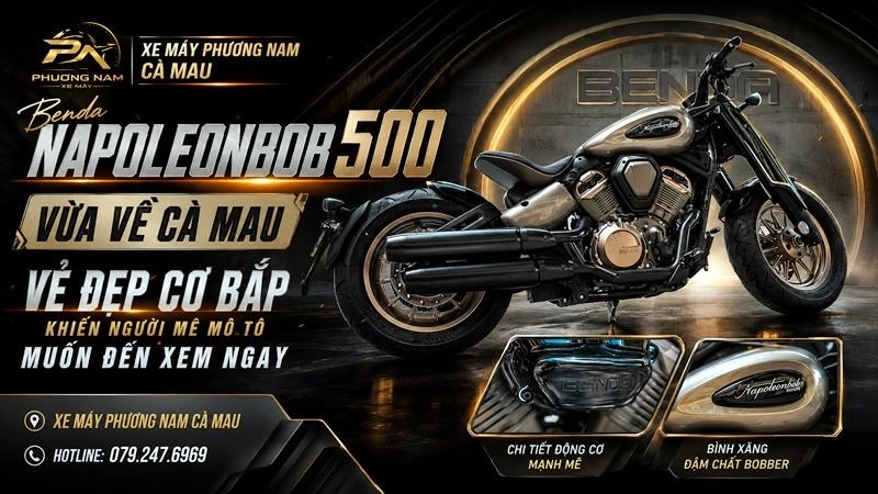 Benda Napoleonbob 500 vừa về Cà Mau – vẻ đẹp cơ bắp khiến người mê mô tô muốn đến xem ngay